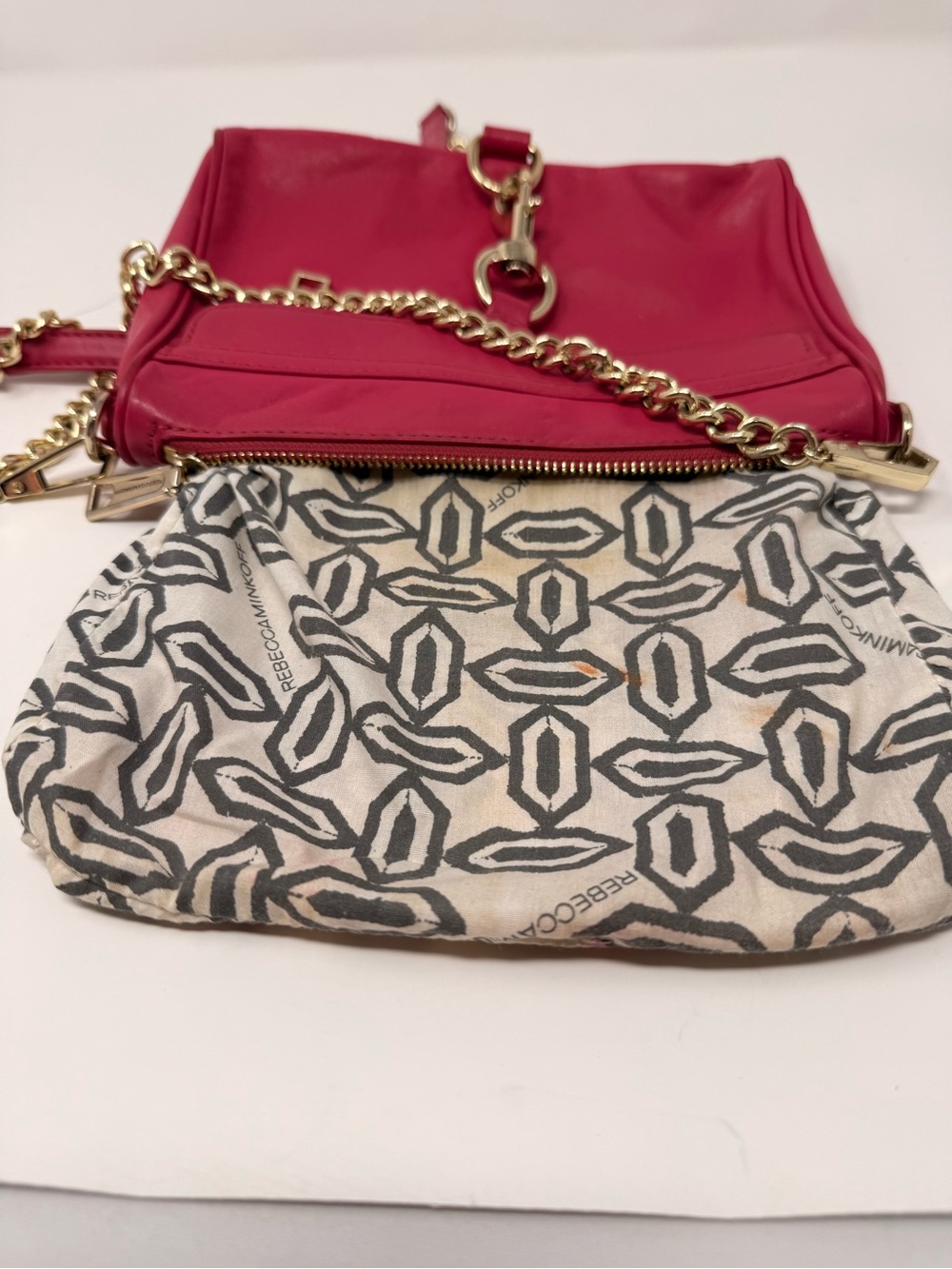 Rebecca Minkoff Mini M.A.C. crossbody bag in a berry or raspberry color - Picture 11 of 12